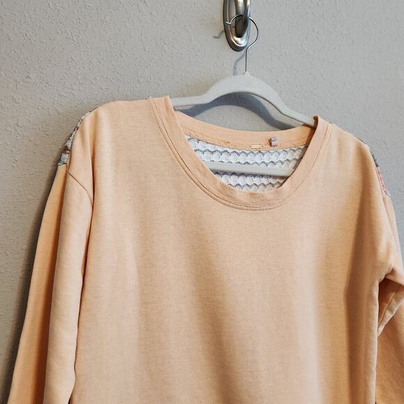 Free People Size Small  Peach Pullover Casual Sweatshirt - Picture 2 of 11